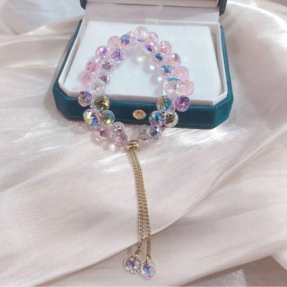 Pink Swarovski Beaded Bracelet - Picture 2 of 8